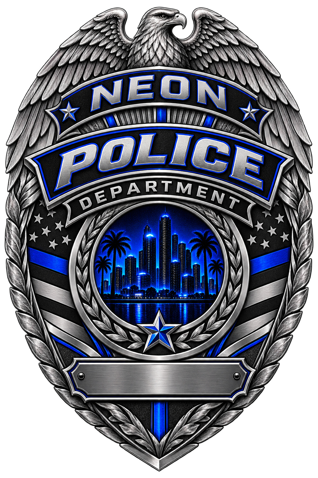Neon Police Department badge